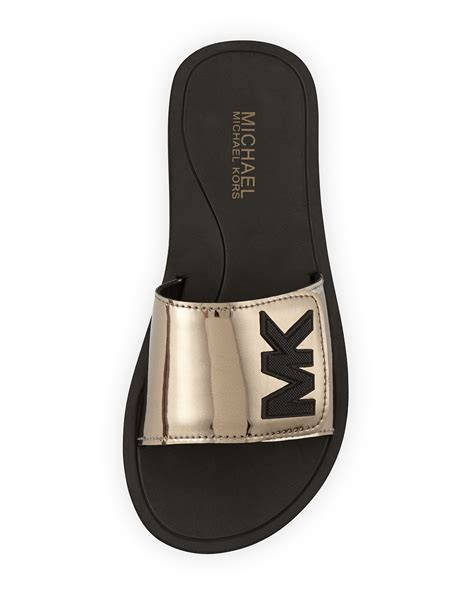 michael michael kors charlton slide|Michael Kors slides with studs.